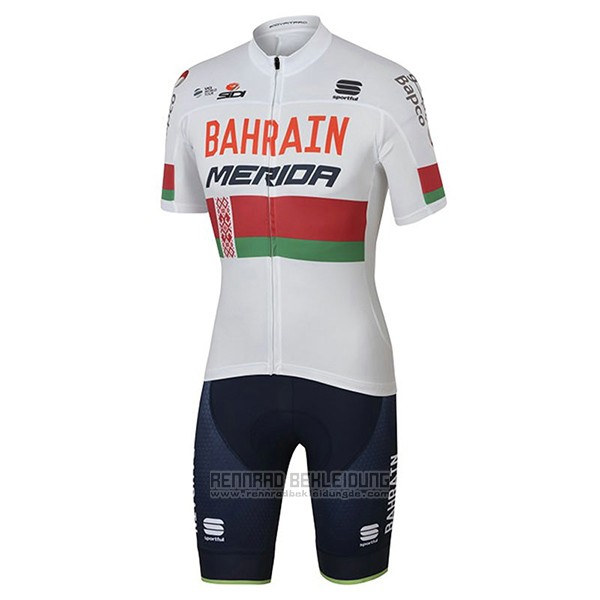 2017 Fahrradbekleidung Bahrain Merida Champion Bielorusso Trikot Kurzarm und Tragerhose